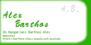 alex barthos business card